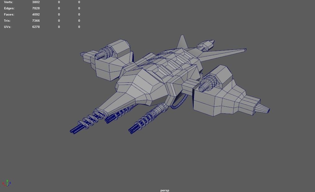 Sci-fi Military drone - 04 Low-poly 3D model_14