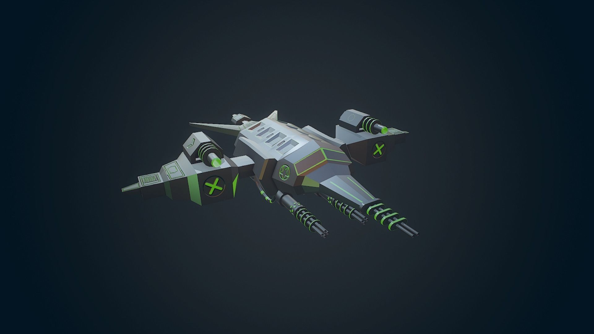 Sci-fi Military drone - 04 Low-poly 3D model_12