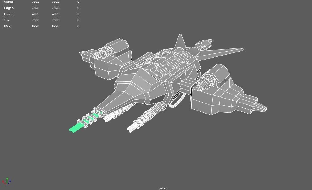 Sci-fi Military drone - 04 Low-poly 3D model_2