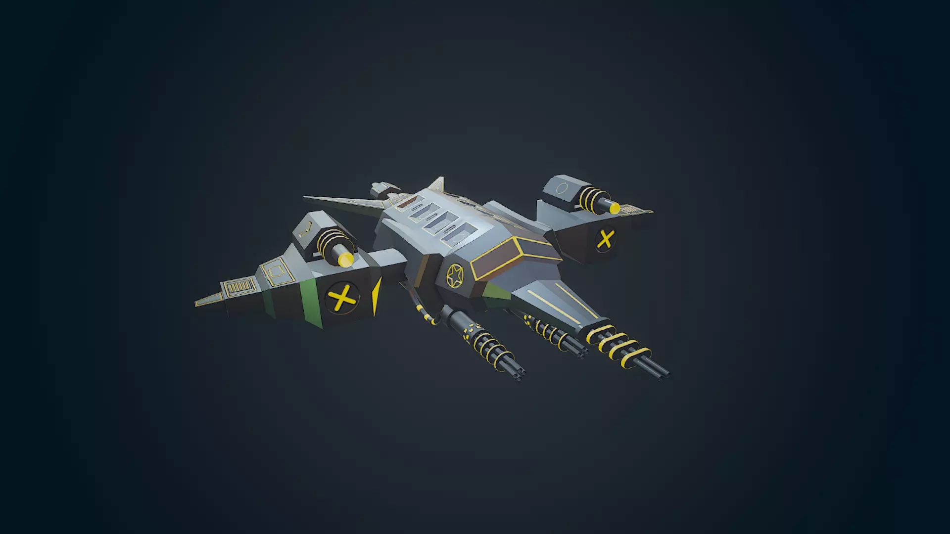 Sci-fi Military drone - 04 Low-poly 3D model_0