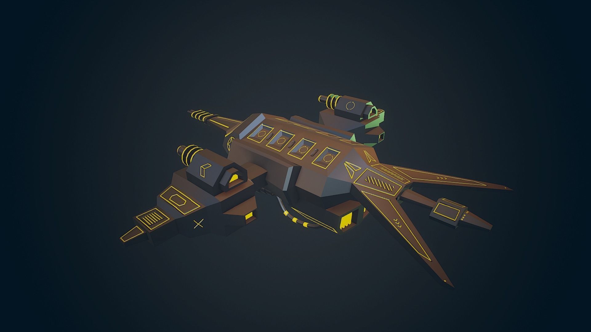 Sci-fi Military drone - 04 Low-poly 3D model_6