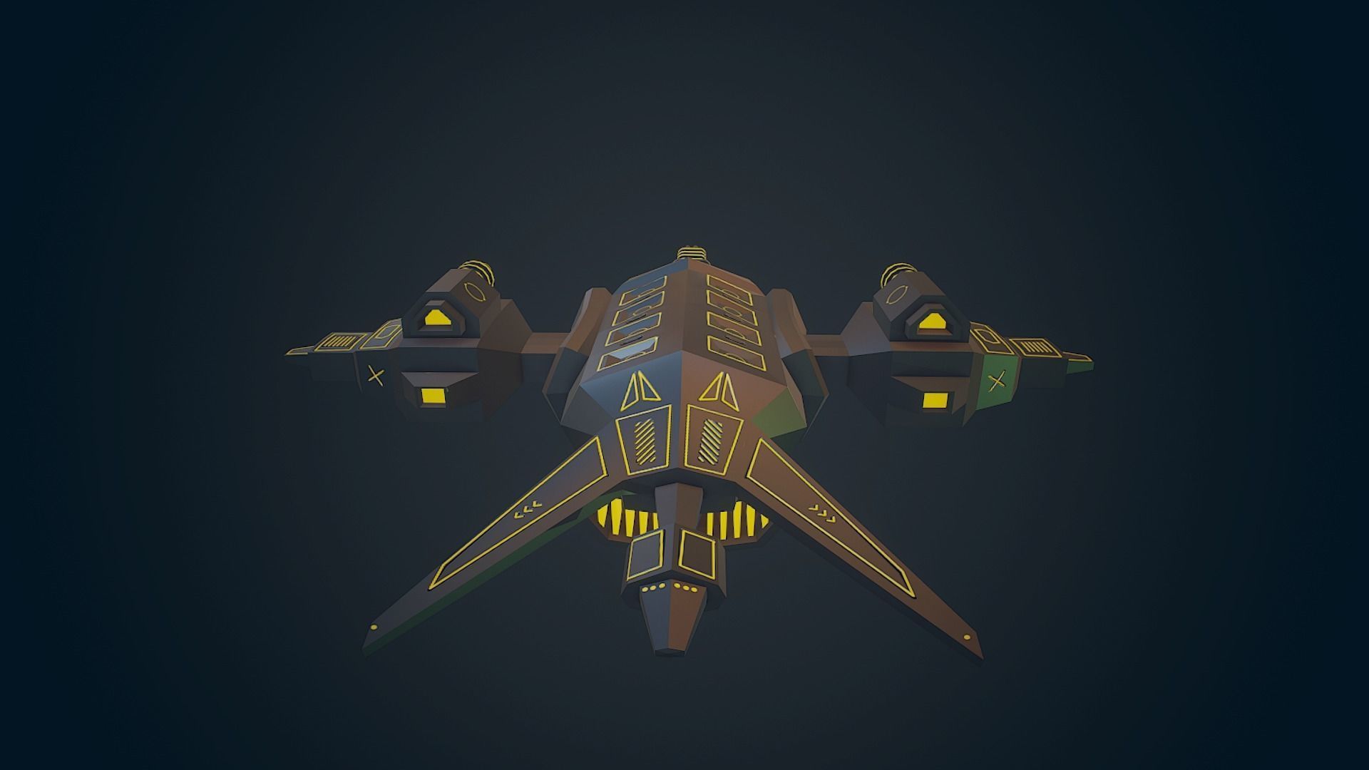 Sci-fi Military drone - 04 Low-poly 3D model_5