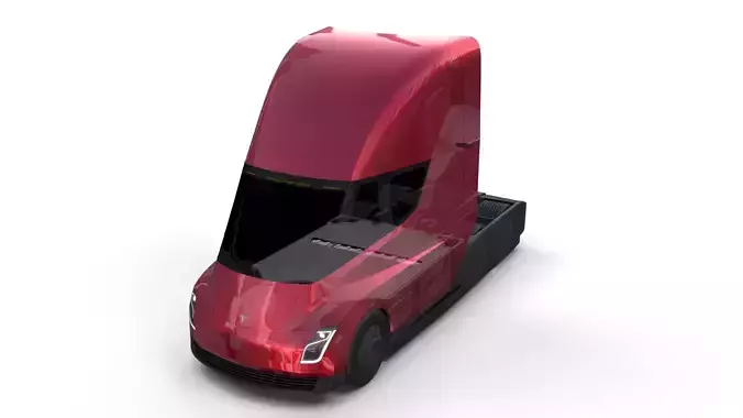 Tesla Truck with Chassis Red