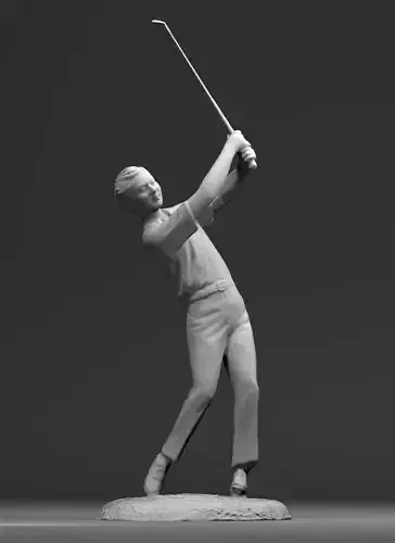 Male Golfer statue 3D model