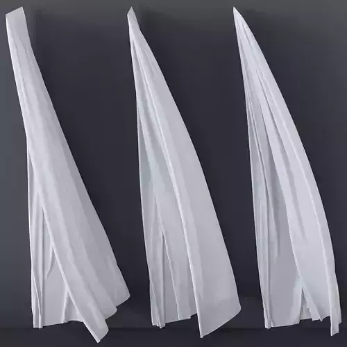 Curtain in the wind 3D model