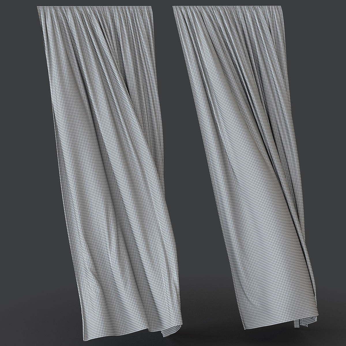 Curtain in the wind 3D model_3
