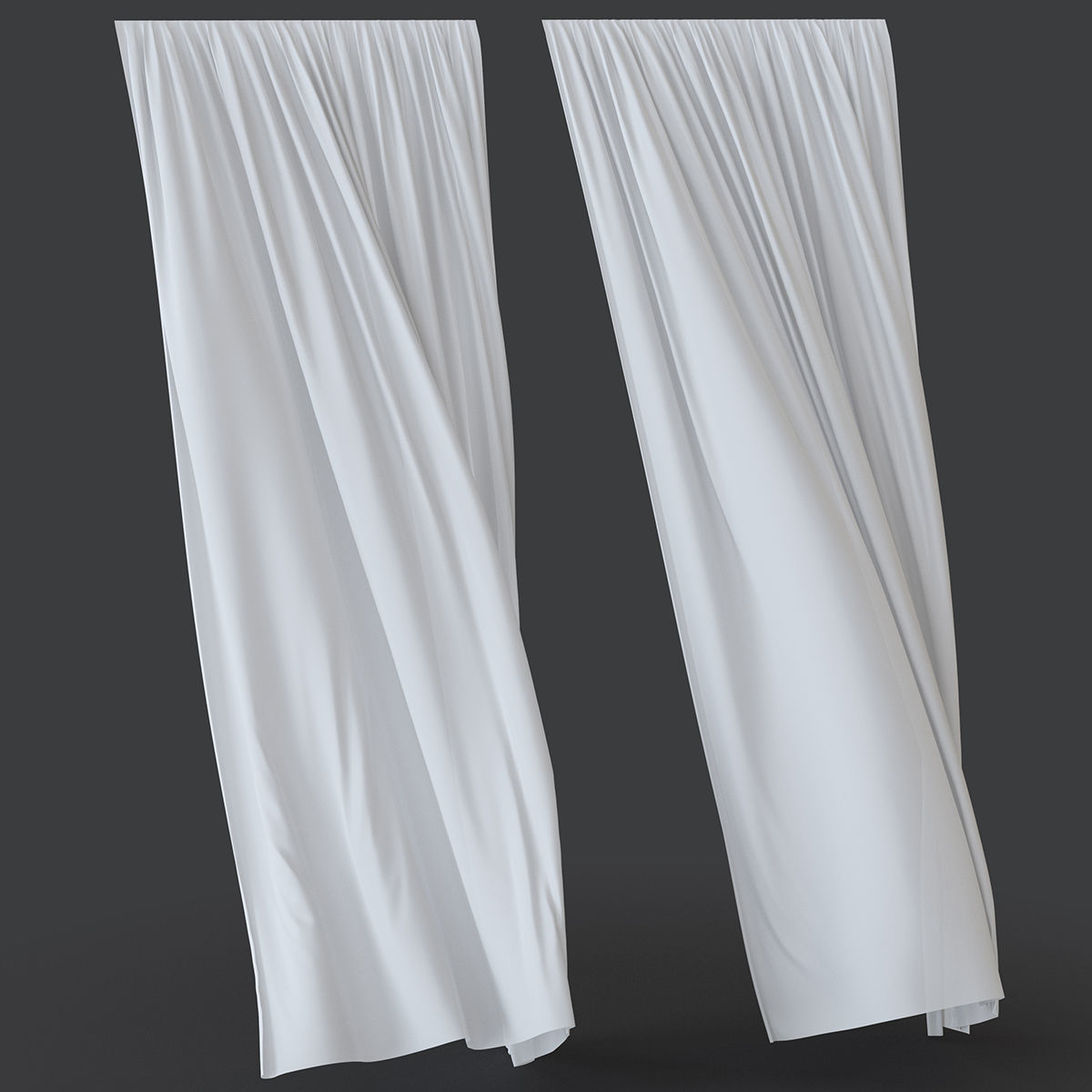 Curtain in the wind 3D model_1
