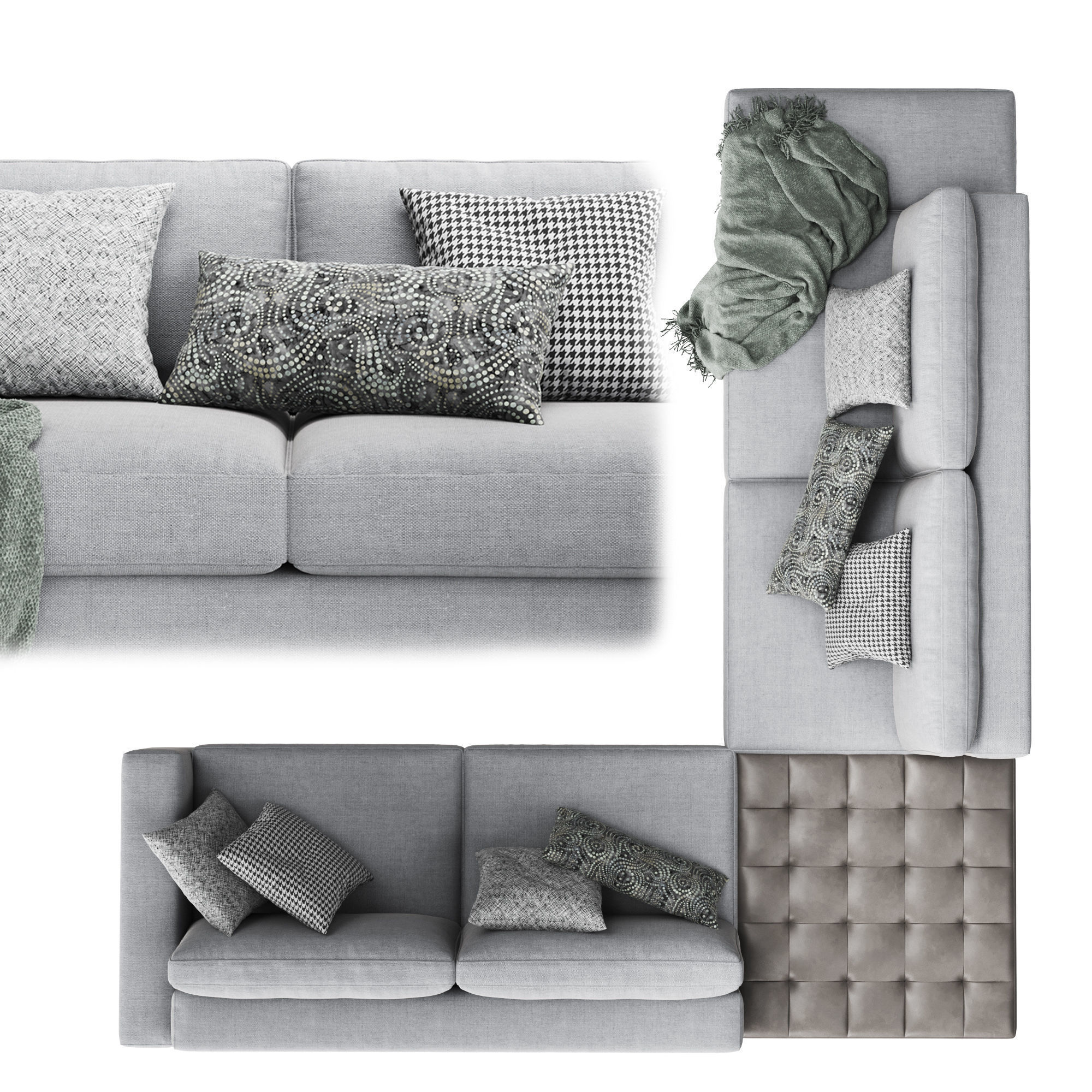 Confort Line ABACO Corner Sofa Low-poly 3D model_3