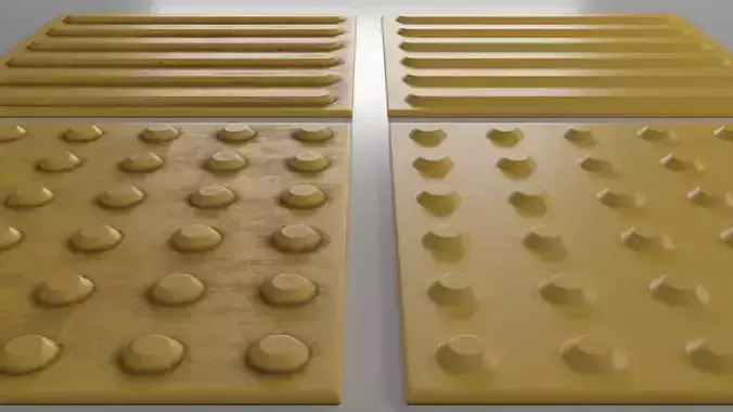 Pavement tactile tiles 3D model and texture PBR