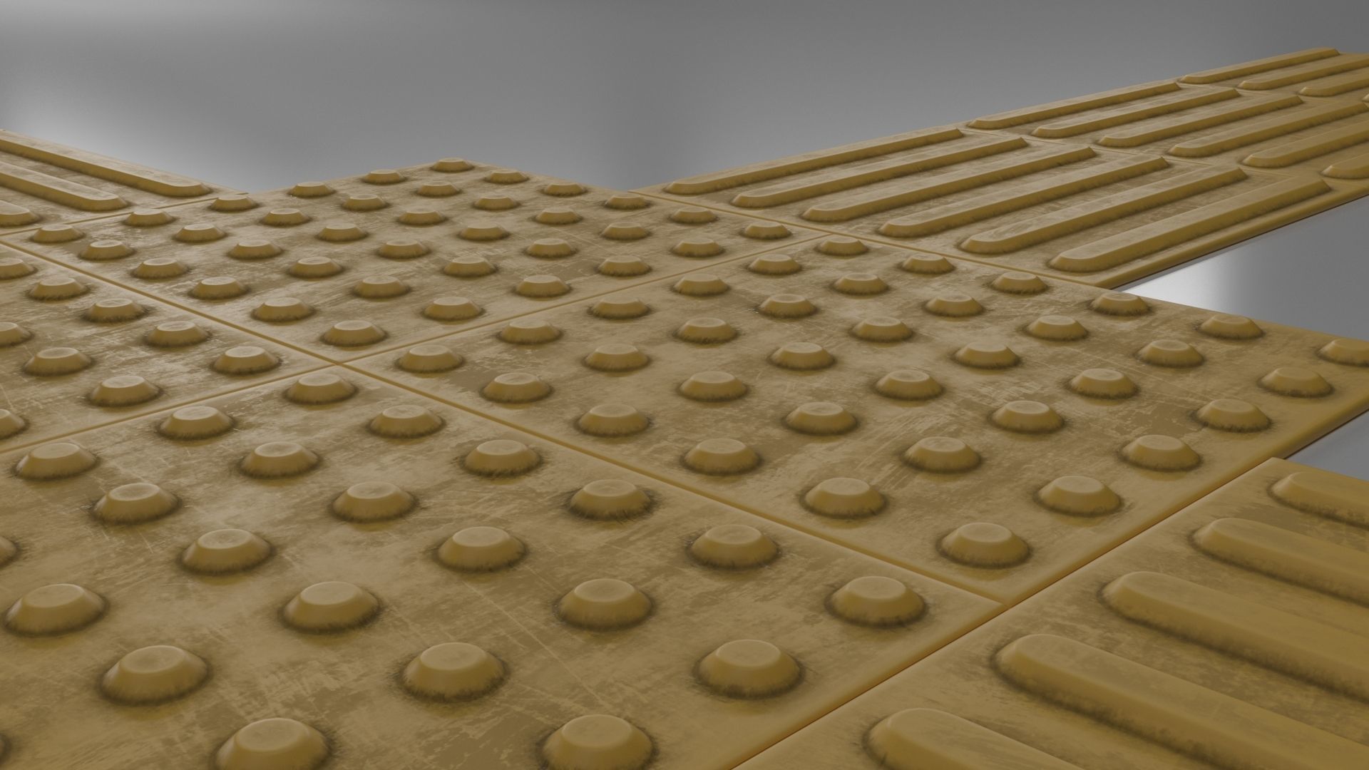 Pavement tactile tiles 3D model and texture PBR 3D model_6