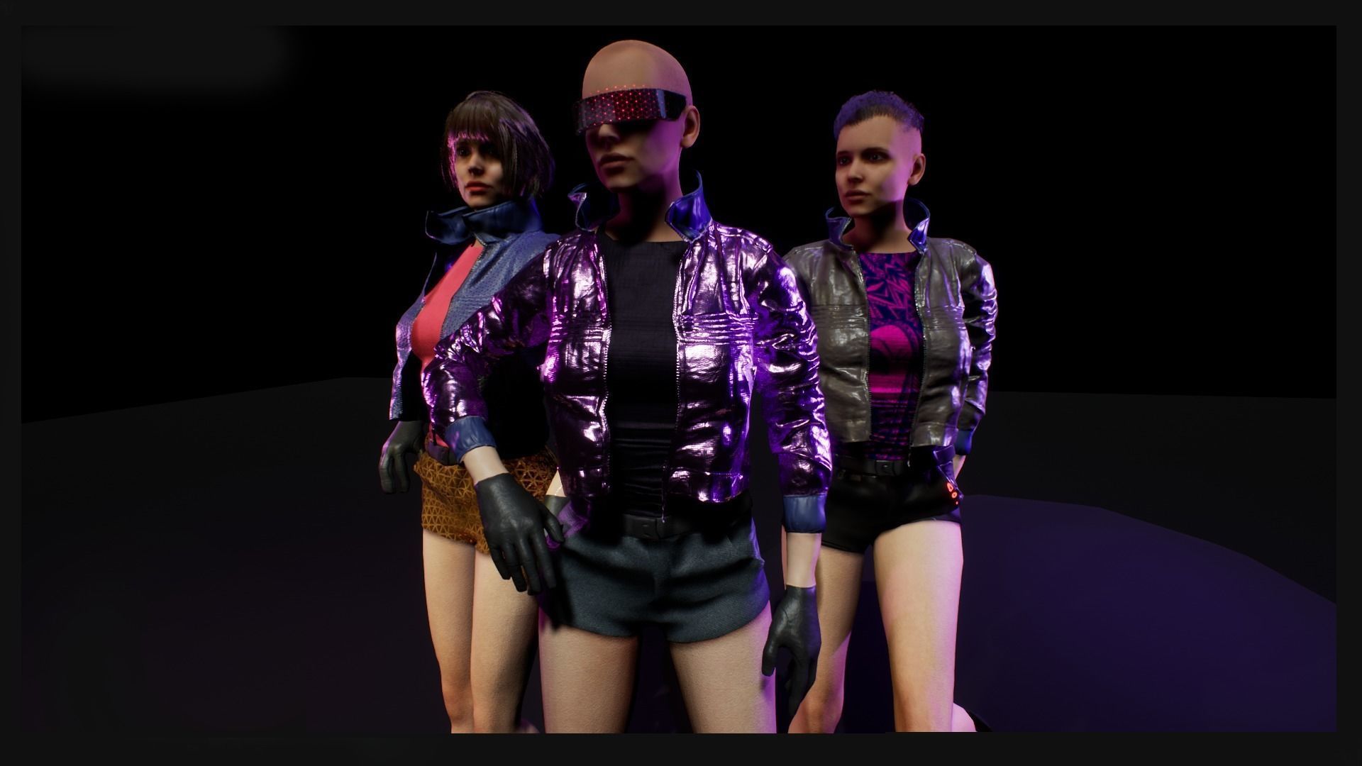 cyberpunk female a1 UNREAL ENGINE 4 22 Low-poly 3D model_10