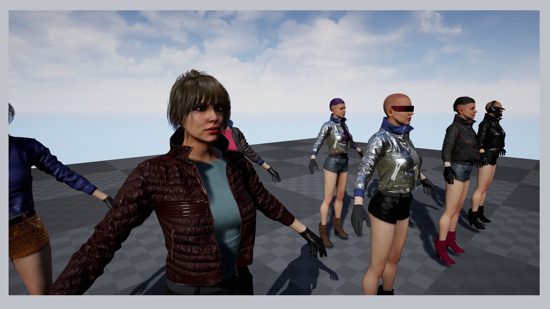 cyberpunk female a1 UNREAL ENGINE 4 22 Low-poly 3D model_8