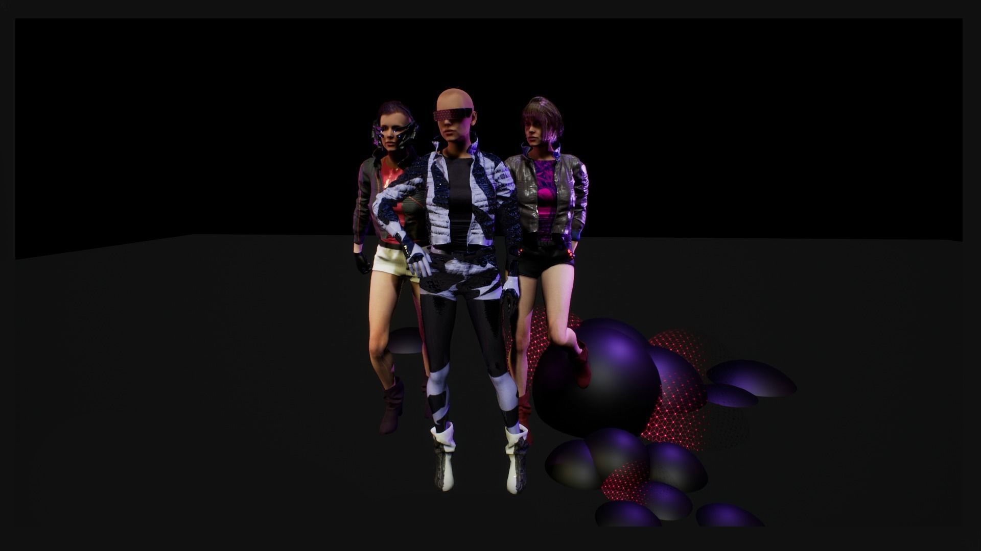 cyberpunk female a1 UNREAL ENGINE 4 22 Low-poly 3D model_11