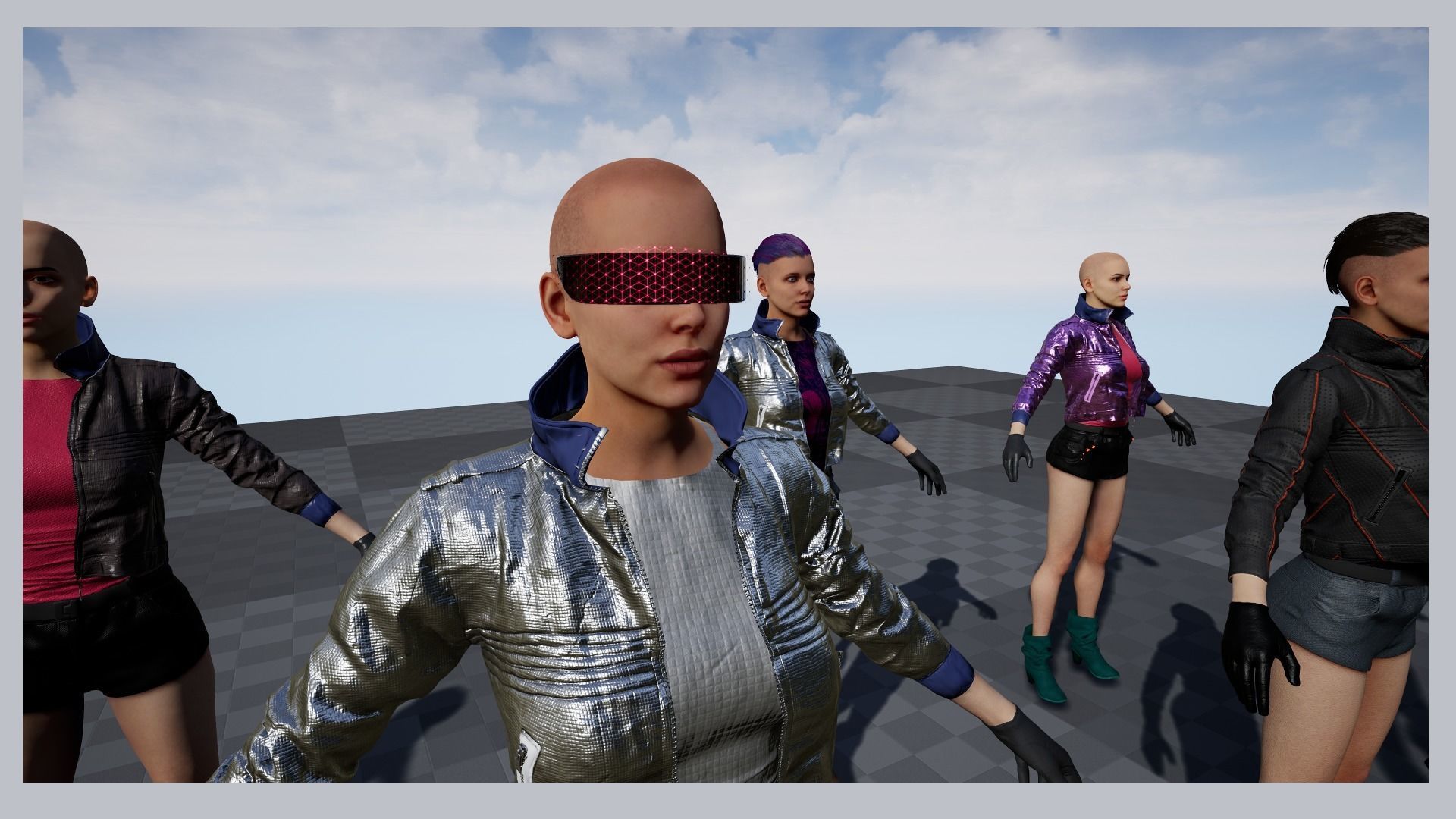 cyberpunk female a1 UNREAL ENGINE 4 22 Low-poly 3D model_7