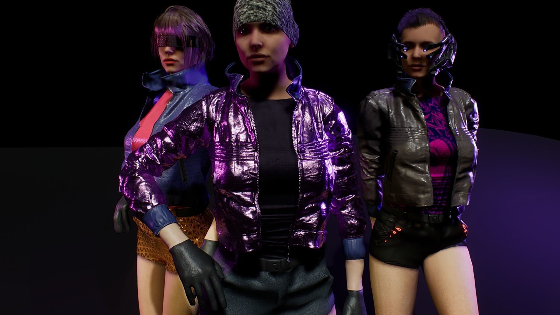 cyberpunk female a1 UNREAL ENGINE 4 22 Low-poly 3D model_6