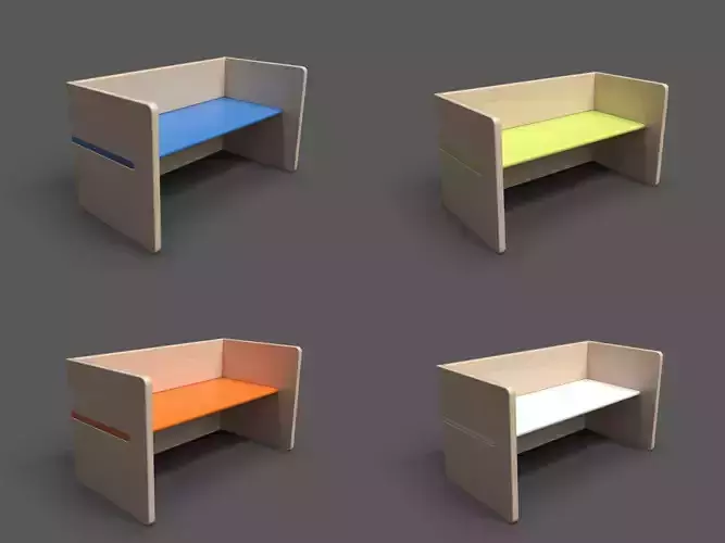 BenchPop wooden bench with seat