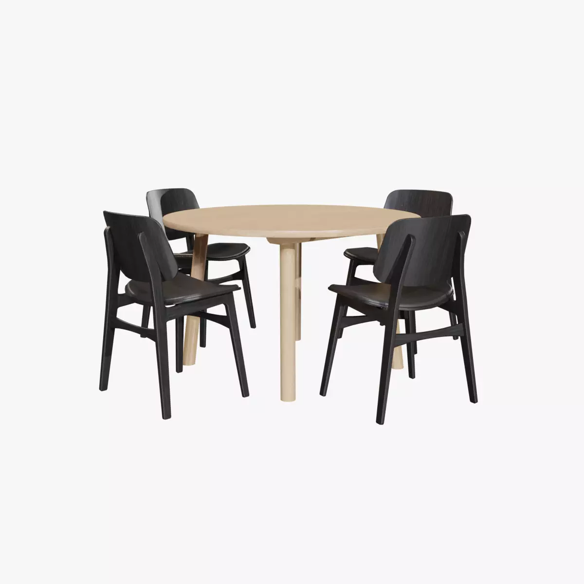 DiningSet V-04-Taro Table and Soborg Chair Low-poly 3D model