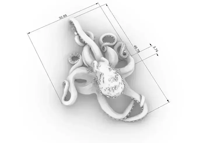 octapus pendant 3d model 3D print model 3D print model
