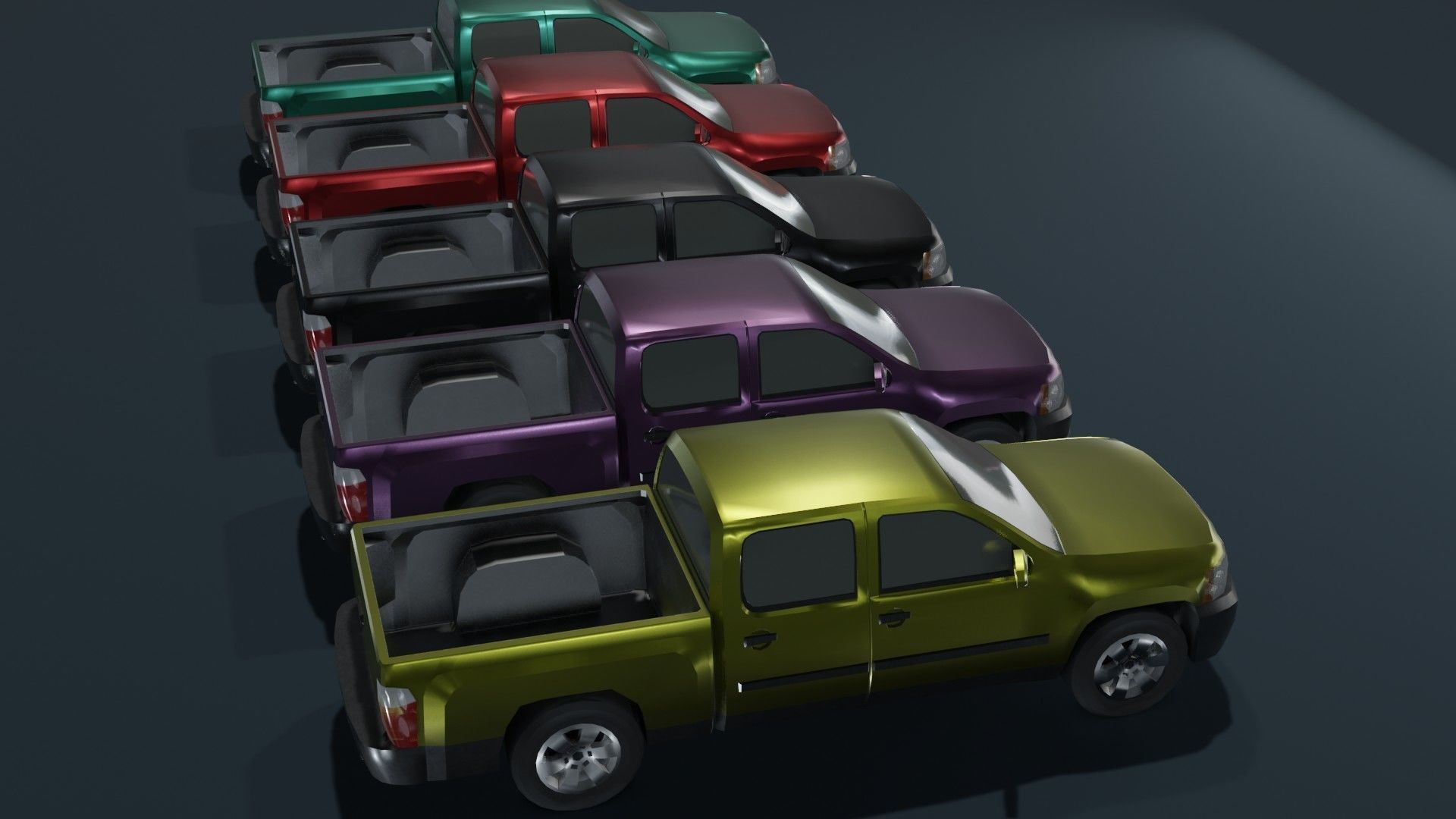 Pickup Truck Car Generic Low-poly 3D model_15