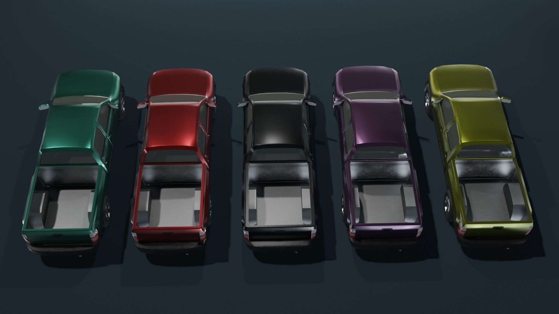 Pickup Truck Car Generic Low-poly 3D model_8