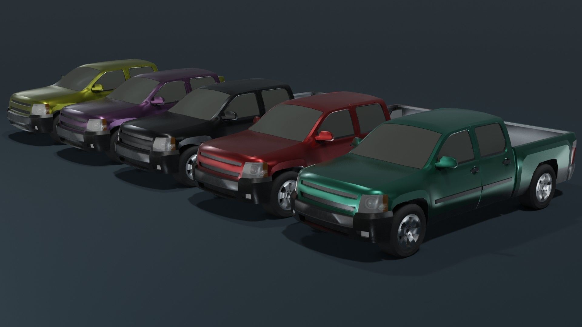 Pickup Truck Car Generic Low-poly 3D model_14