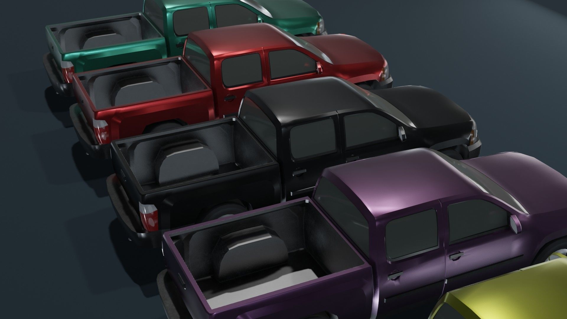 Pickup Truck Car Generic Low-poly 3D model_5