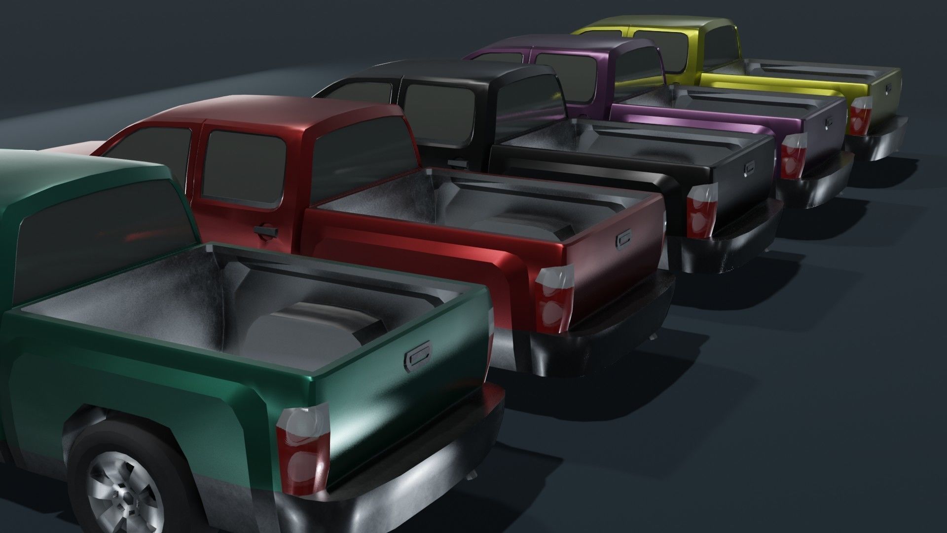 Pickup Truck Car Generic Low-poly 3D model_20