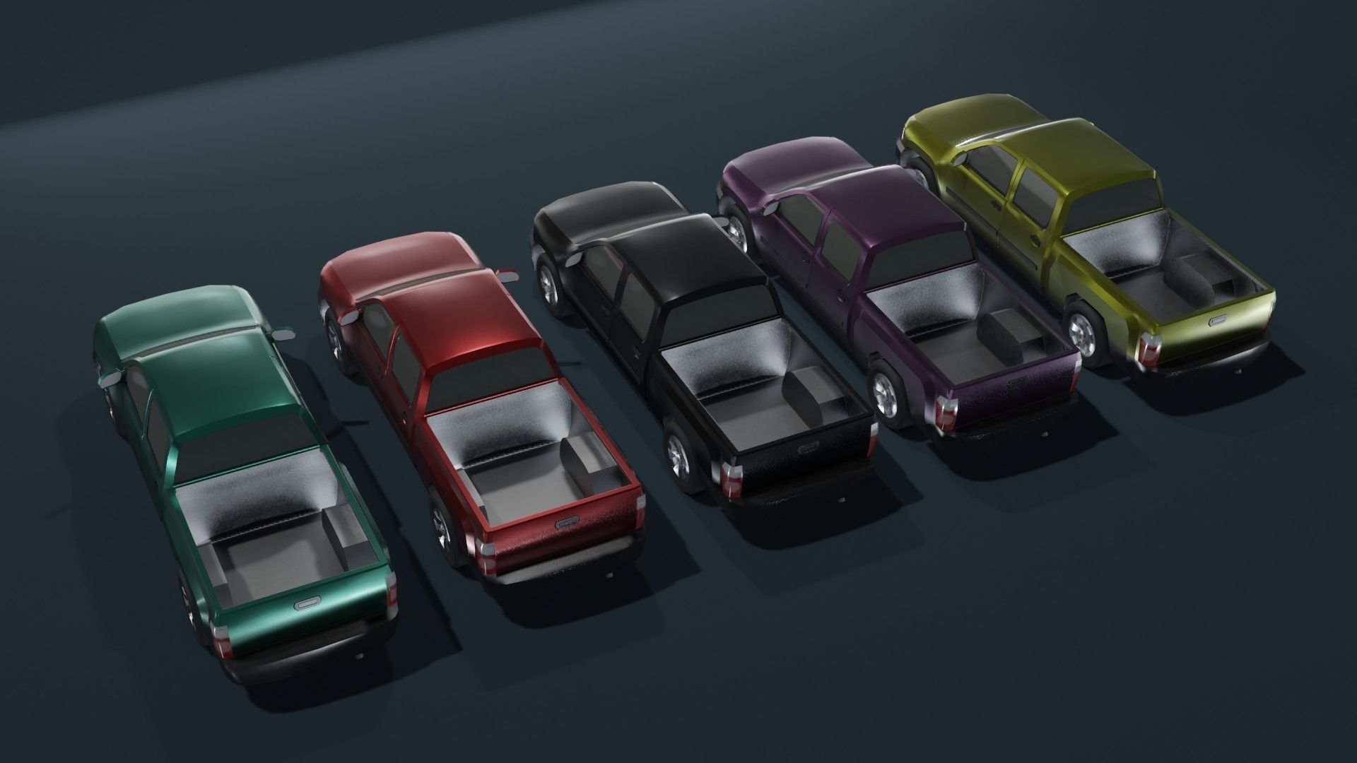 Pickup Truck Car Generic Low-poly 3D model_3