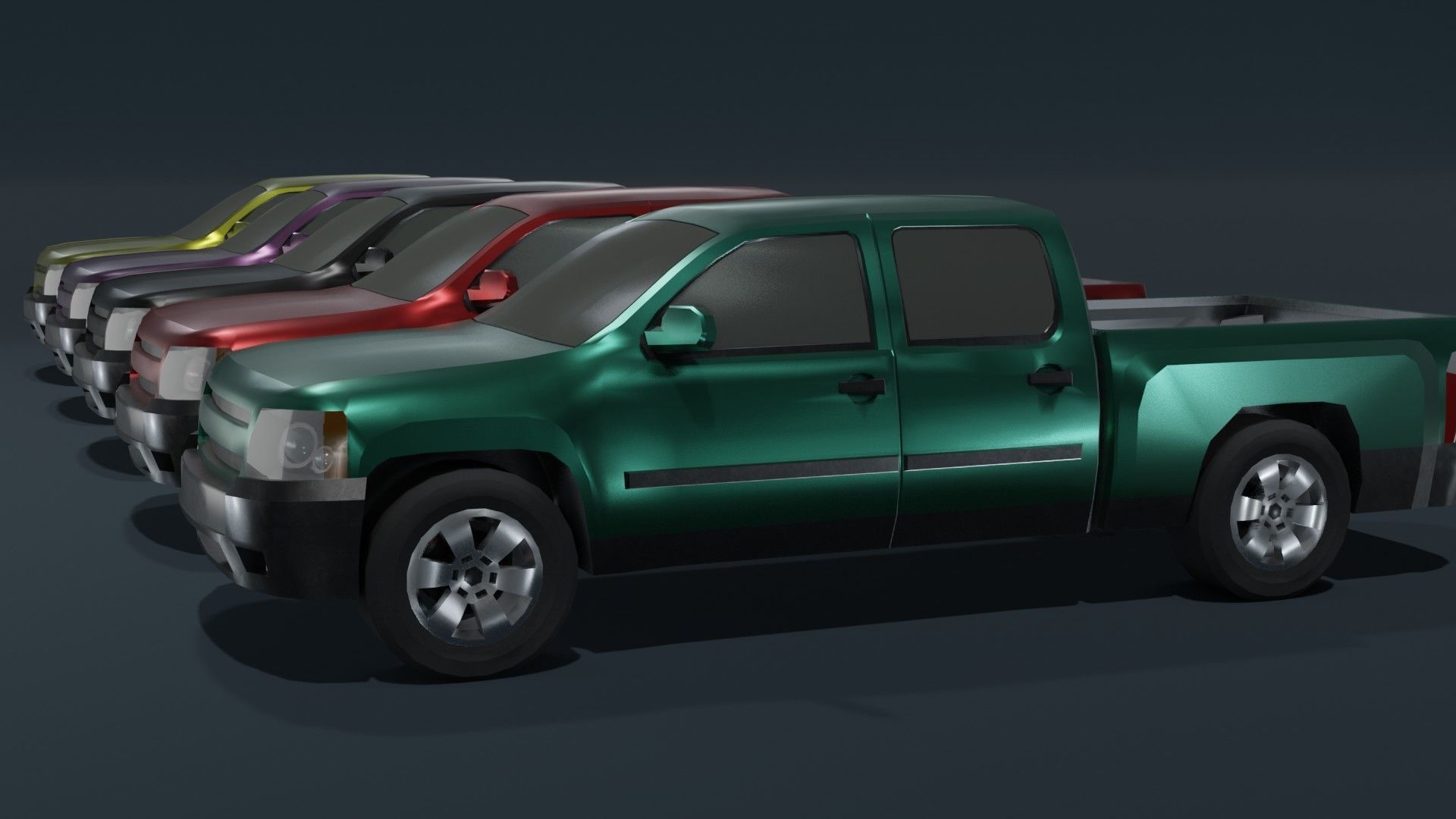 Pickup Truck Car Generic Low-poly 3D model_17