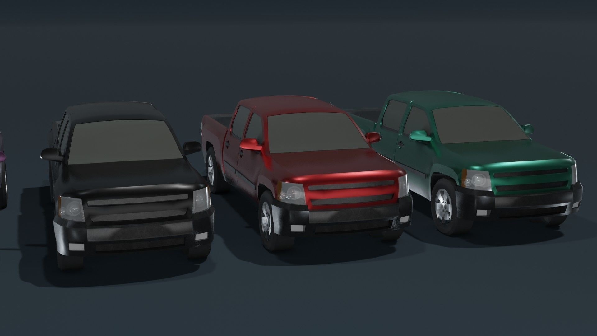 Pickup Truck Car Generic Low-poly 3D model_11
