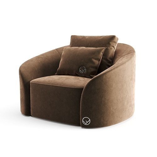 Fendi Casa Bradley Armchair 3D model 6