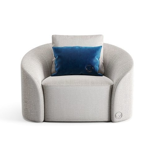 Fendi Casa Bradley Armchair 3D model 2