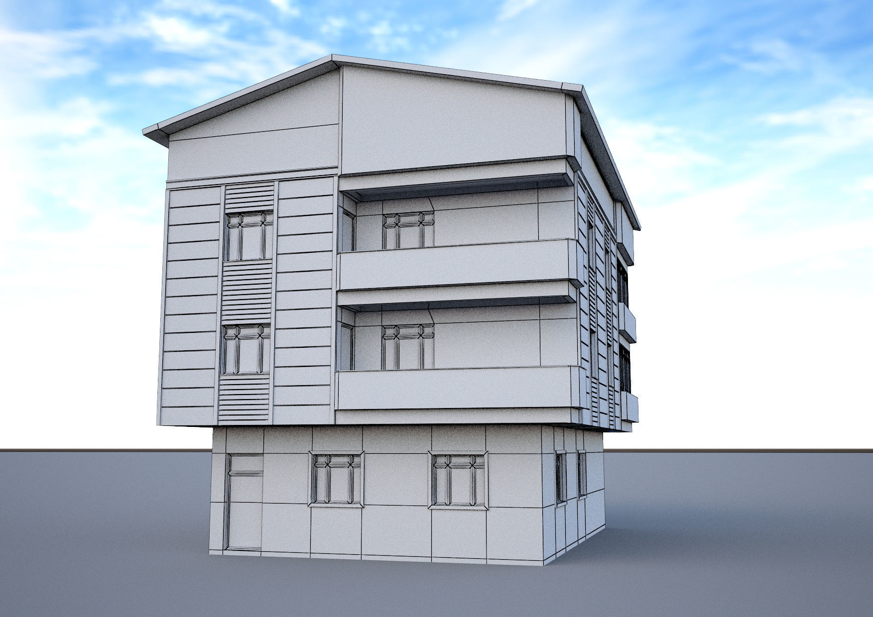 Ornate building 3d model 4 3D model_8