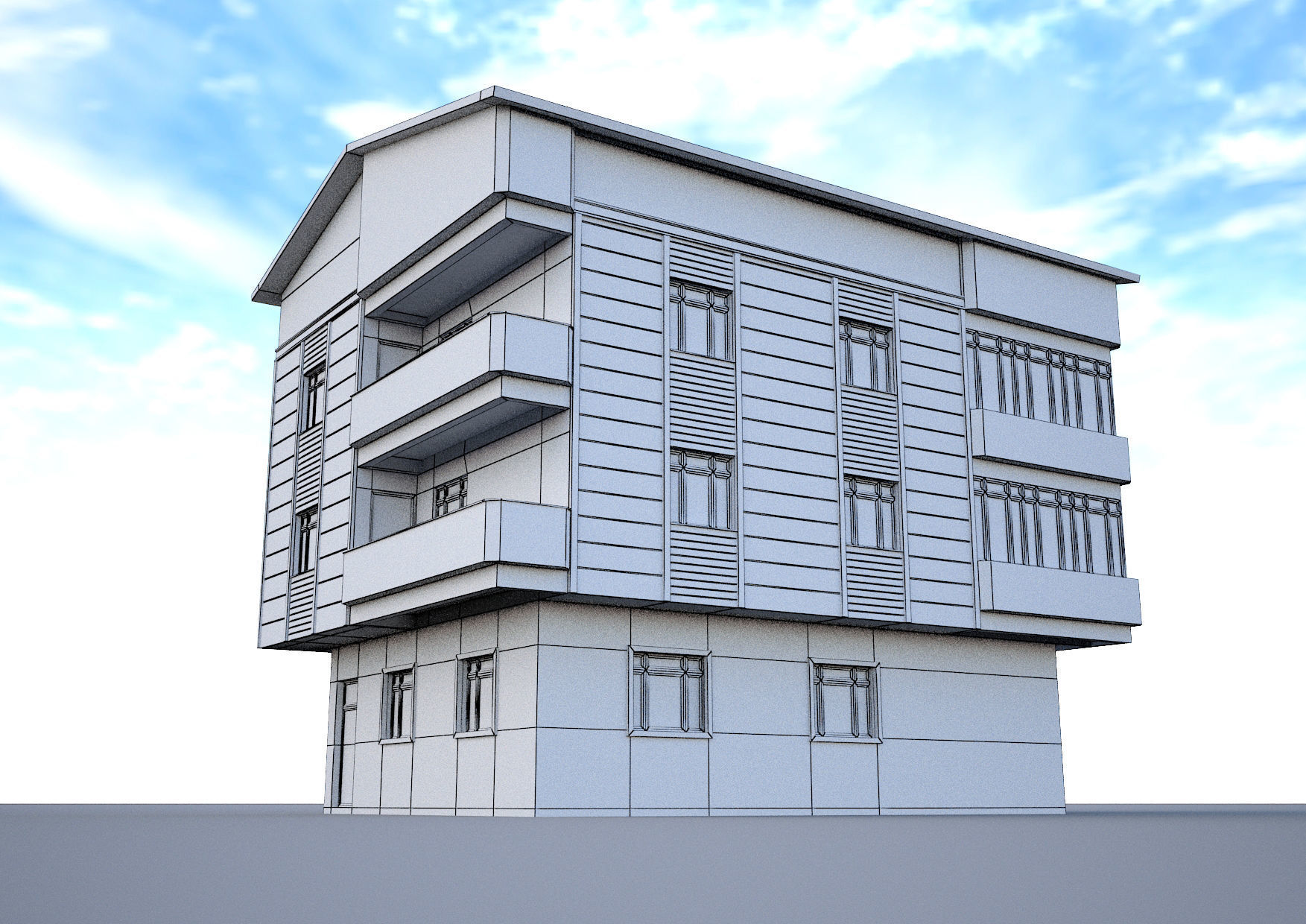 Ornate building 3d model 4 3D model_9