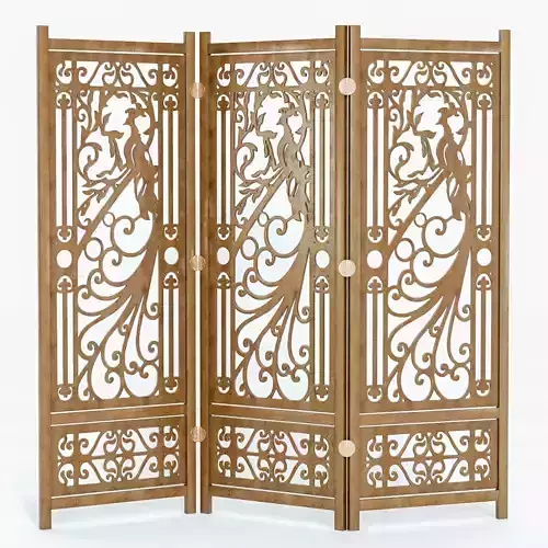 Screen wooden with ornate design