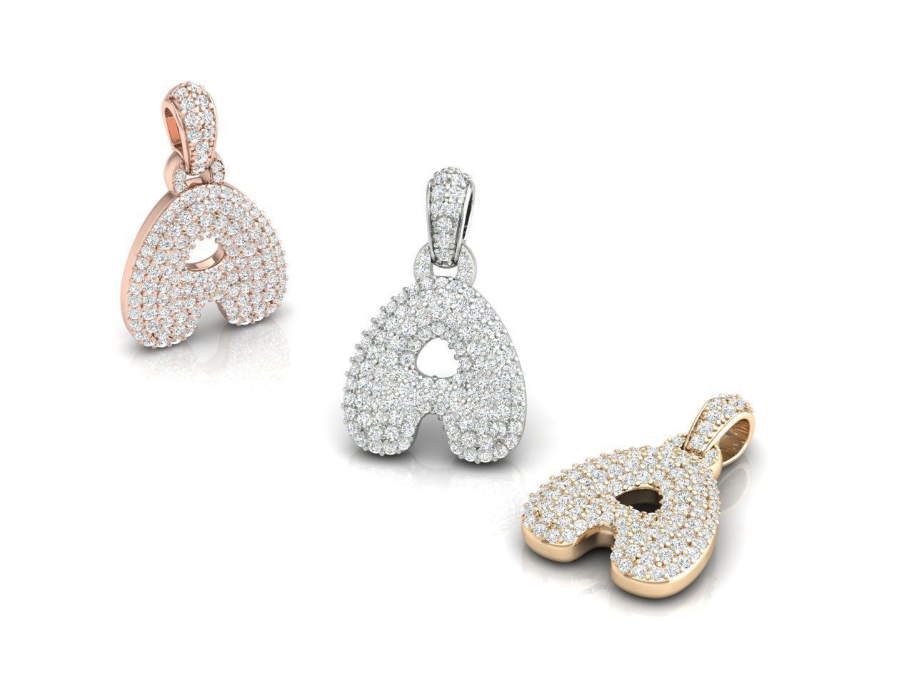 Alphabet Bubble A 3D print model_9