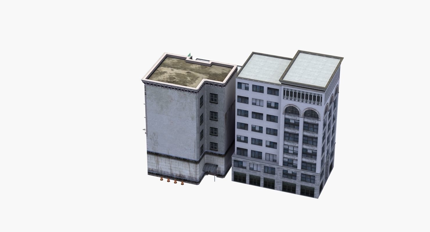 Downtown Stores Low-poly 3D model_43