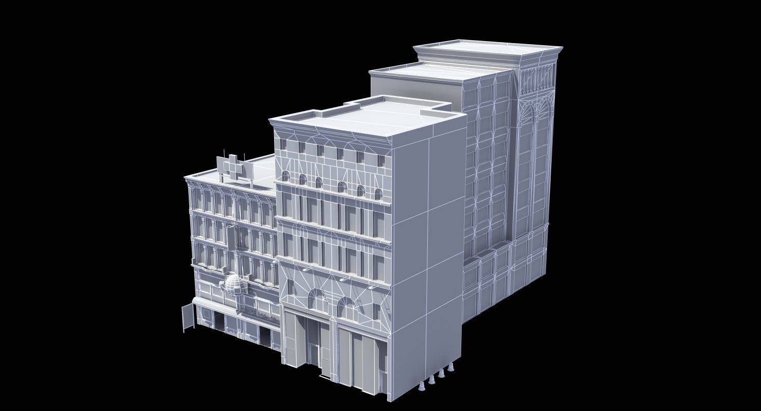 Downtown Stores Low-poly 3D model_24