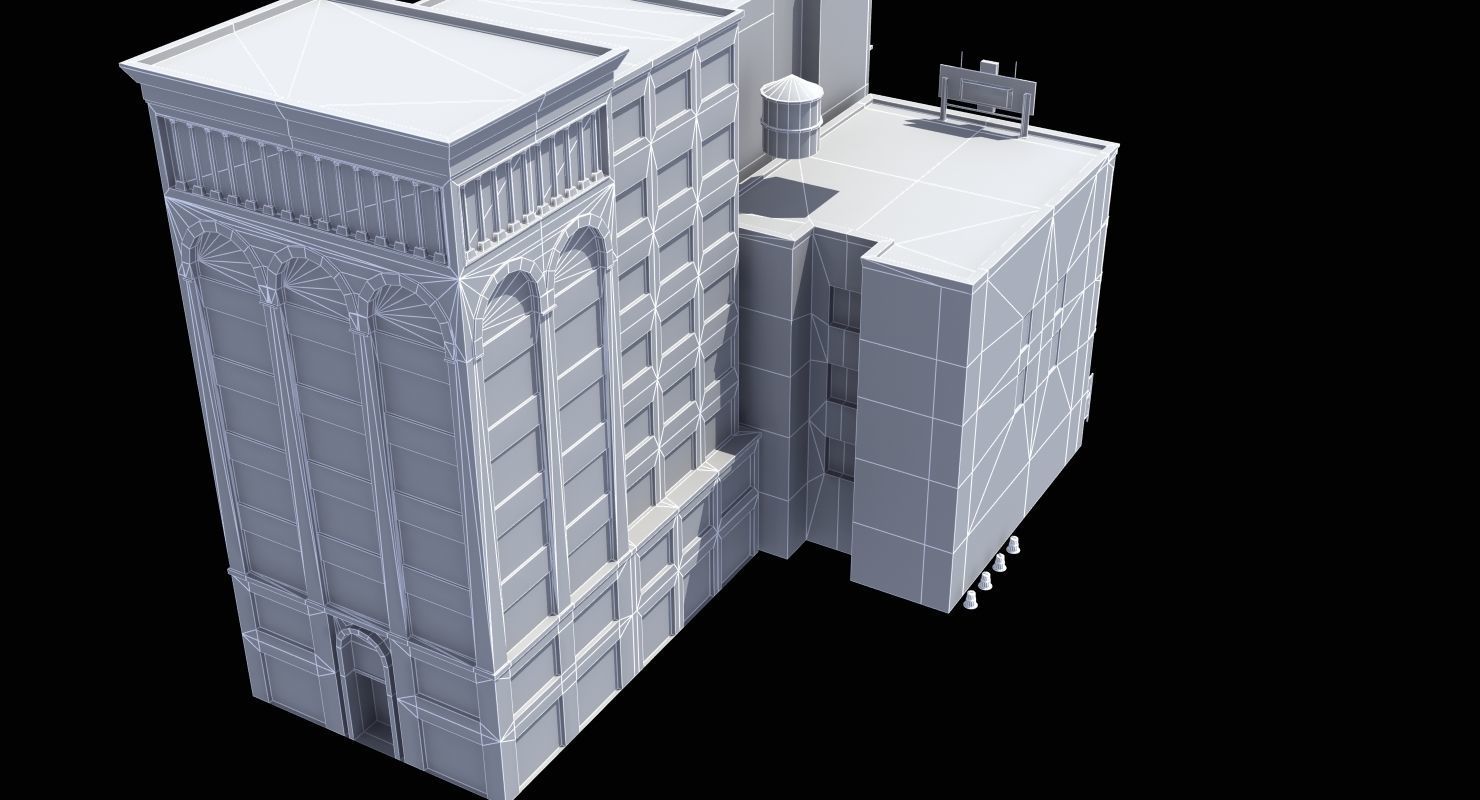 Downtown Stores Low-poly 3D model_21