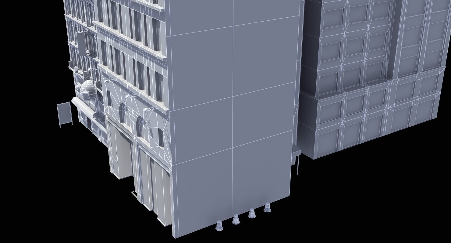 Downtown Stores Low-poly 3D model_22