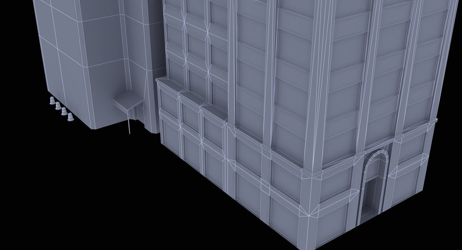 Downtown Stores Low-poly 3D model_23