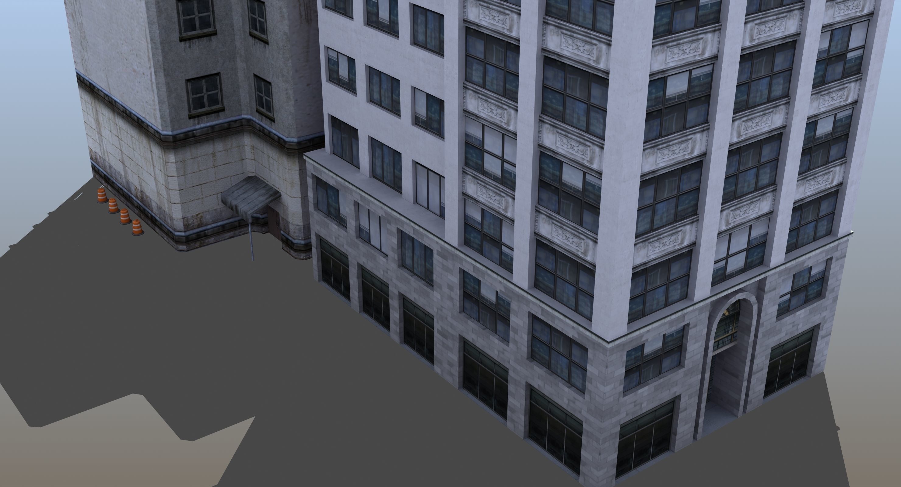 Downtown Stores Low-poly 3D model_5