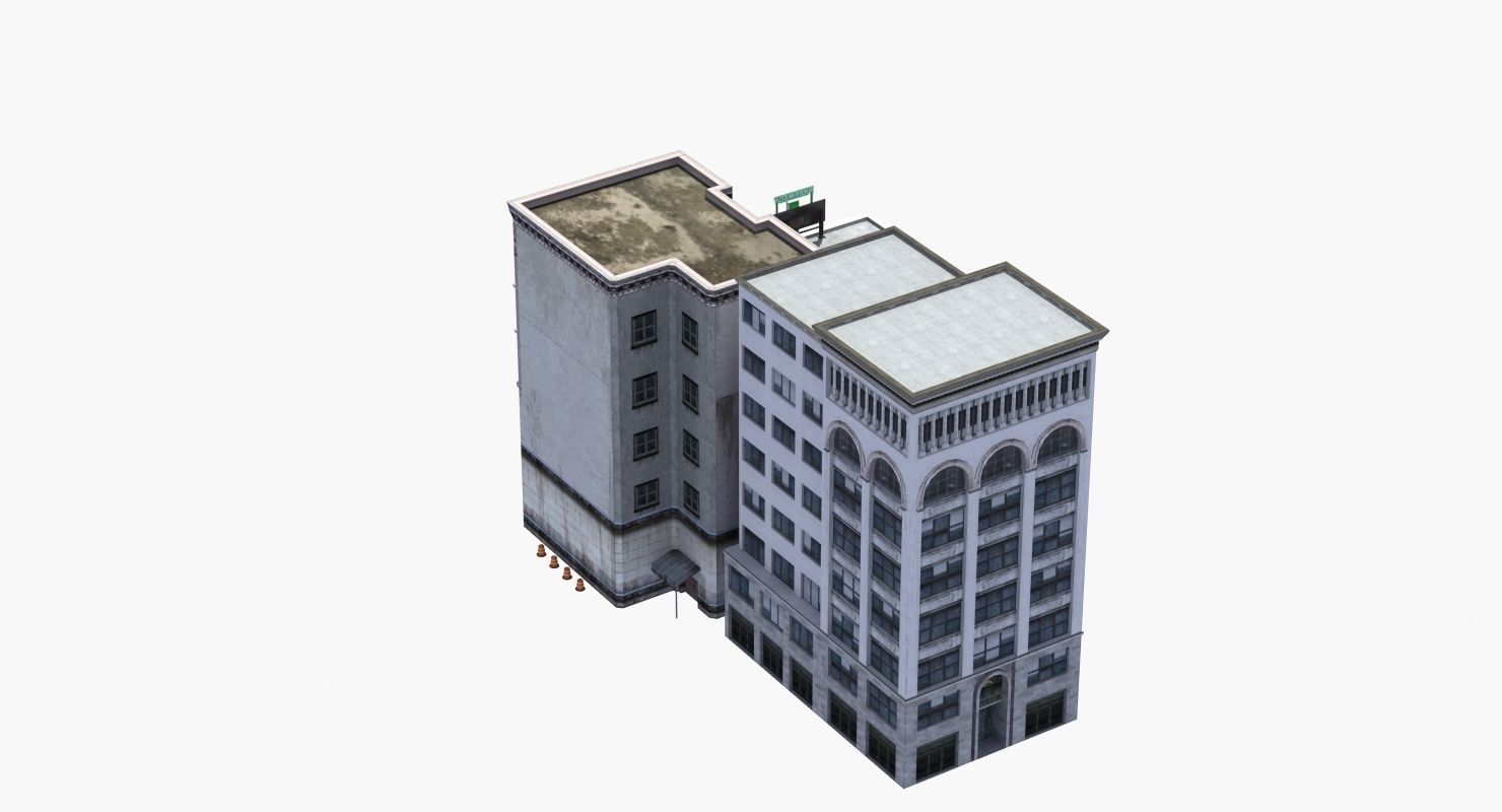 Downtown Stores Low-poly 3D model_41
