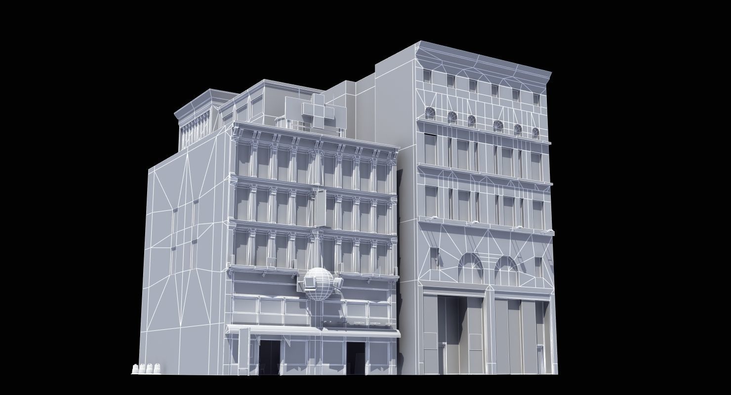Downtown Stores Low-poly 3D model_19