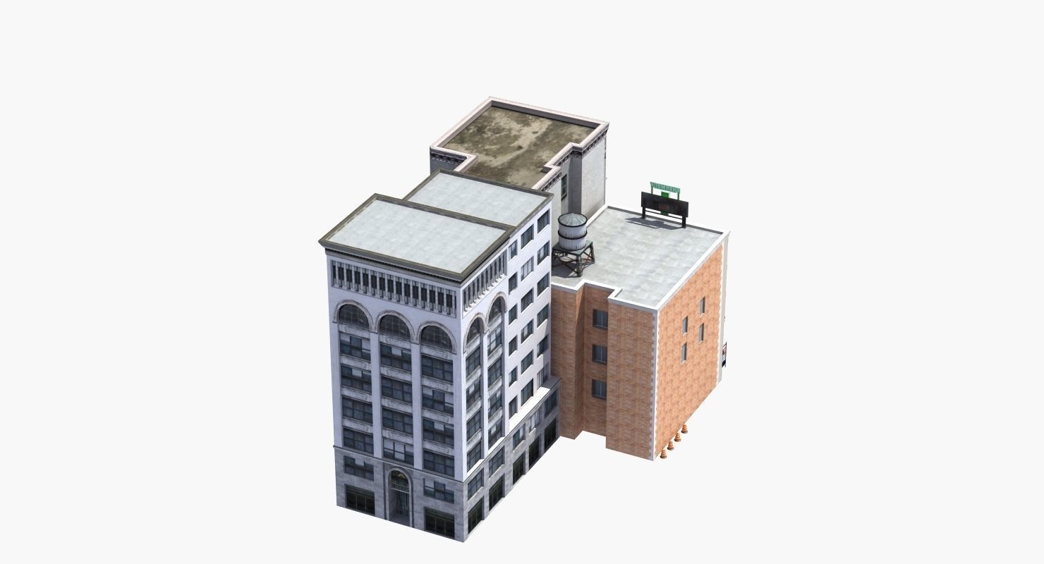 Downtown Stores Low-poly 3D model_38