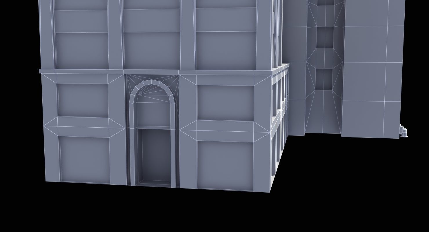 Downtown Stores Low-poly 3D model_27
