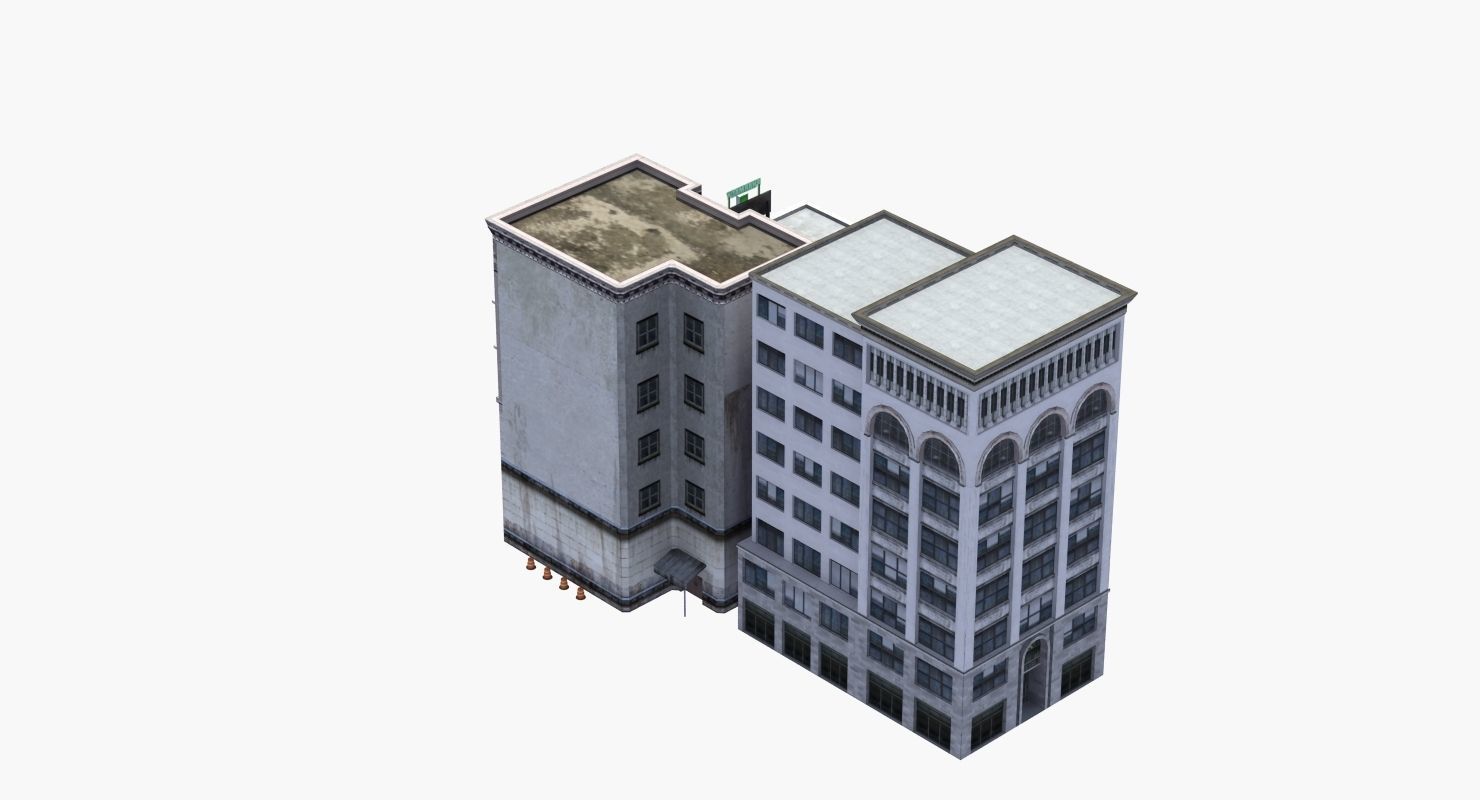 Downtown Stores Low-poly 3D model_42