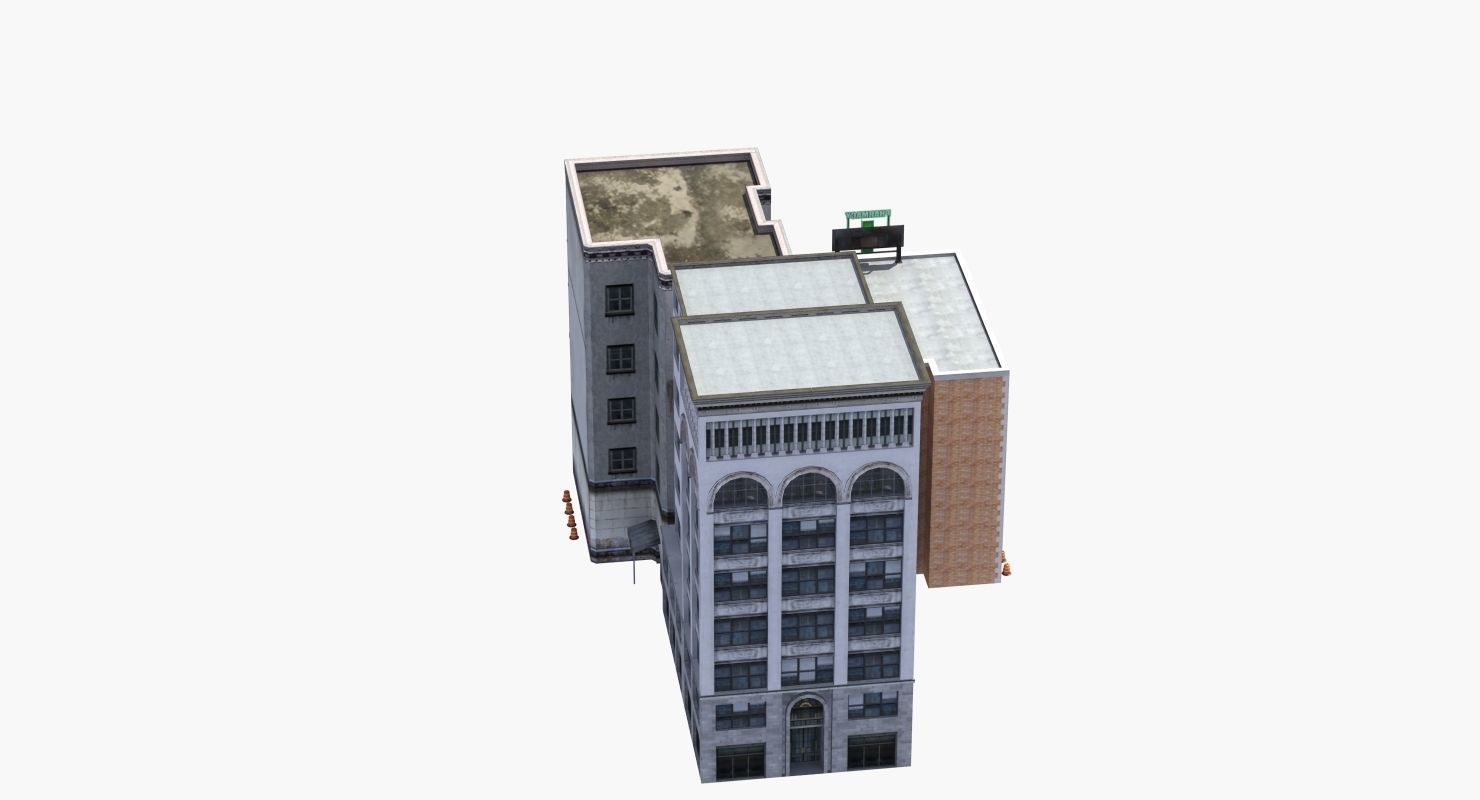 Downtown Stores Low-poly 3D model_40