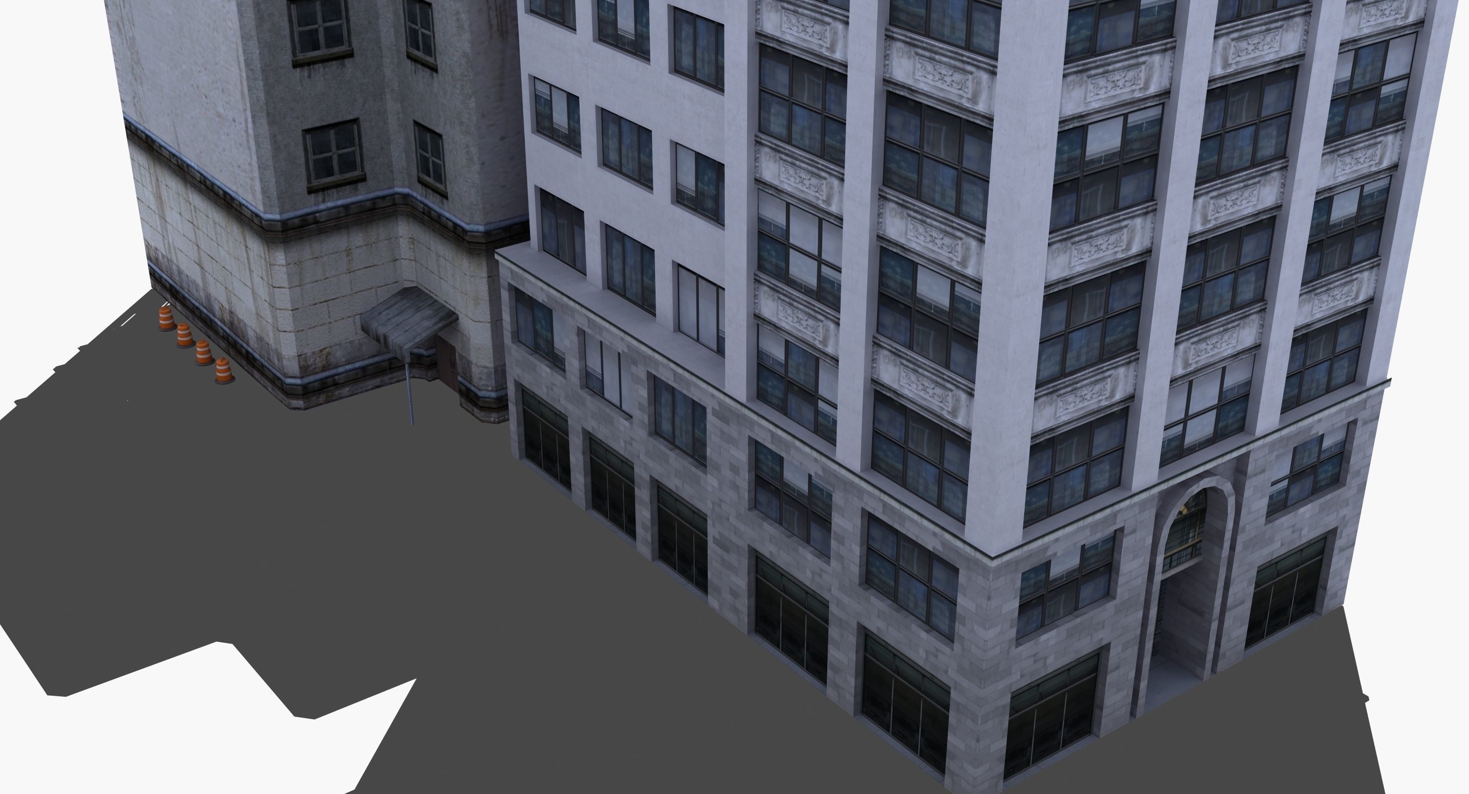 Downtown Stores Low-poly 3D model_13