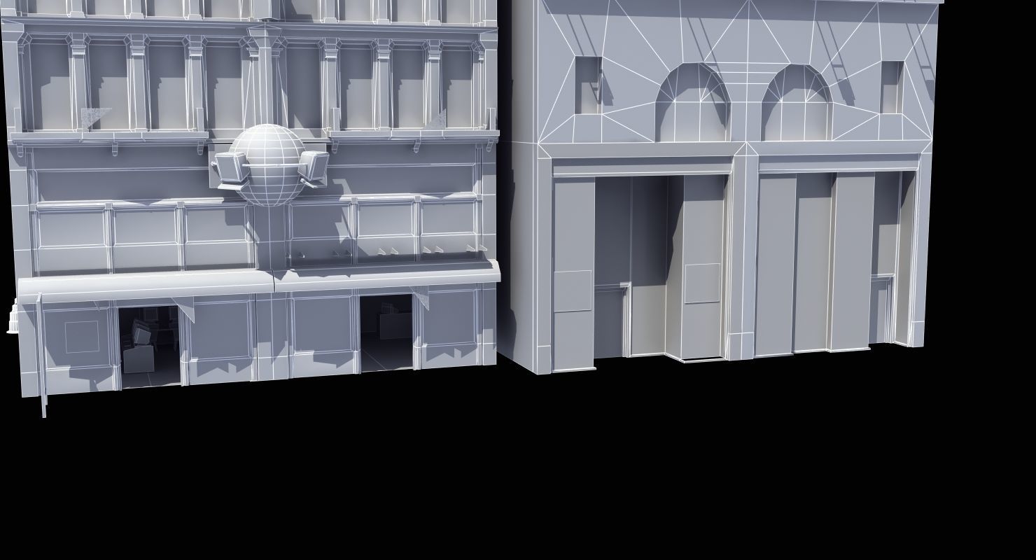 Downtown Stores Low-poly 3D model_26